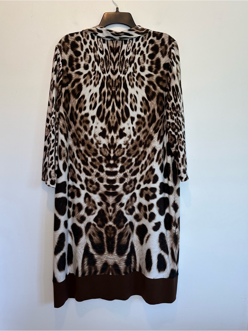 Chico’s Ainsley Leopard Print Dress Fall Knee Length Popover XL / 16 - Picture 4 of 6